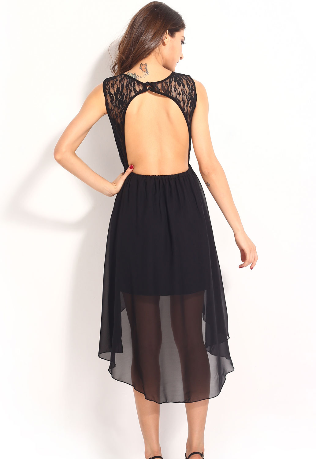 Sexy Black Lace Long Dress [LC6263] - $19.99 : Cheap Colored Contacts ...