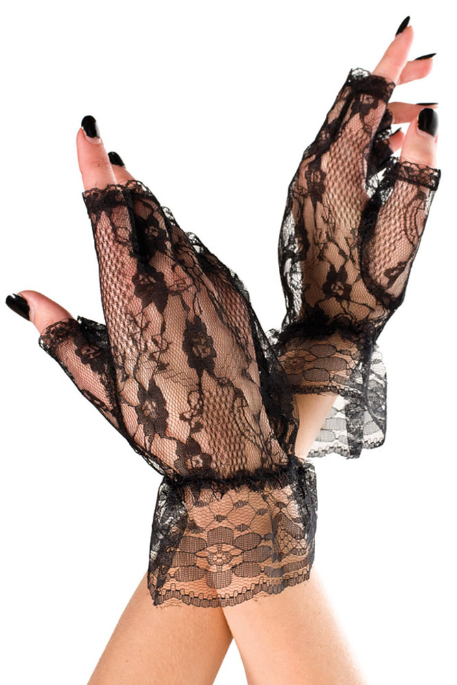 Black Lace Mini Gloves