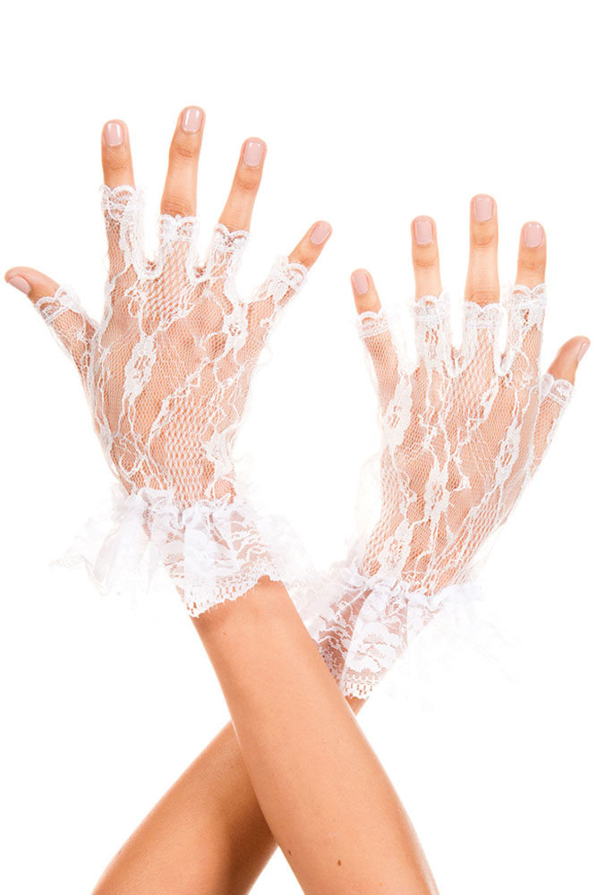 White Lace Mini Gloves