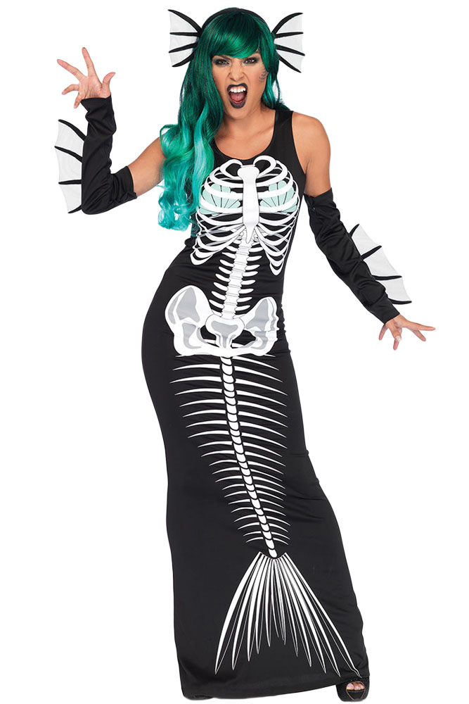 Halloween Cosplay Skeleton Siren Costume