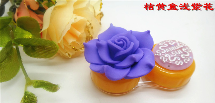 Camellia 3D Handmade Rose Flower Contact Lenses Box & Case CC13