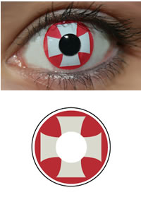 Red Cross Halloween Contacts (PAIR)